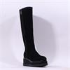 Marco Moreo Stockholm Side Zip Knee High - Black Suede